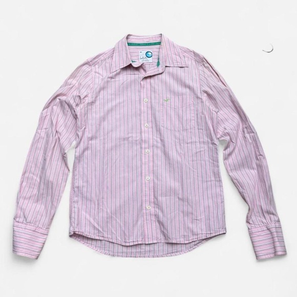 Other - y2k Hollister Co. Pink & White Striped Cotton Button Up Shirt
Size M